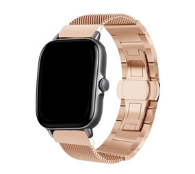 Strap-it Bracelet acier Milanais Xiaomi Amazfit GTS (or rose)