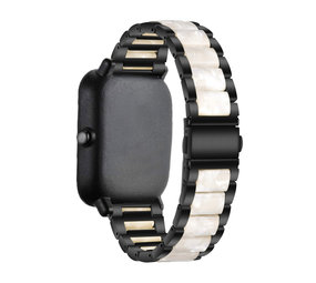 Strap-it Bracelet acier résine Xiaomi Amazfit GTS 2 (noir/blanc)