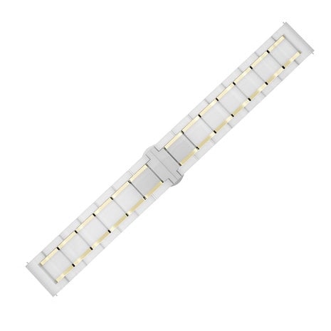 Strap-it Strap-it Bracelet acier céramique Xiaomi Amazfit GTS 2 (blanc/or)