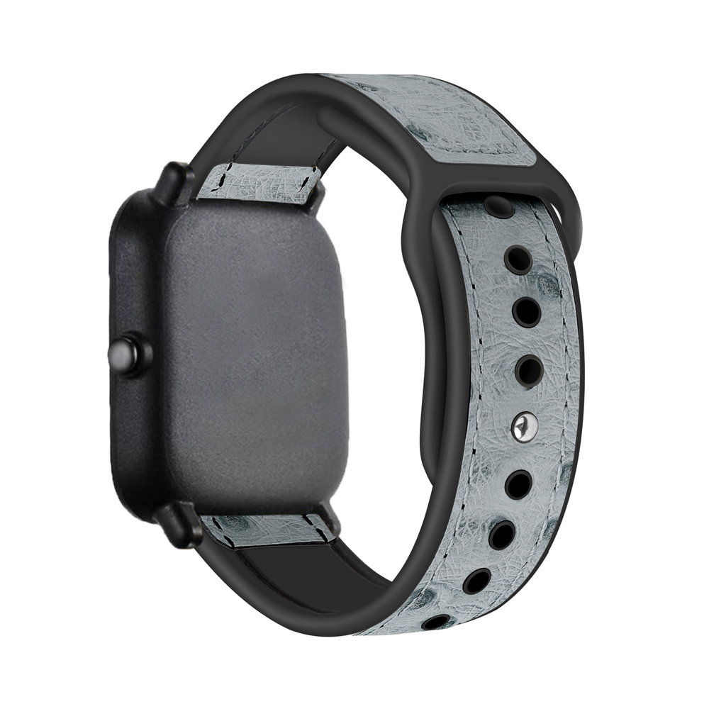 Strap-it Strap-it Bracelet hybride cuir Xiaomi Amazfit GTS 2 (gris)