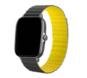 Strap-it Bracelet silicone magnétique Amazfit GTS 3 (noir/jaune)