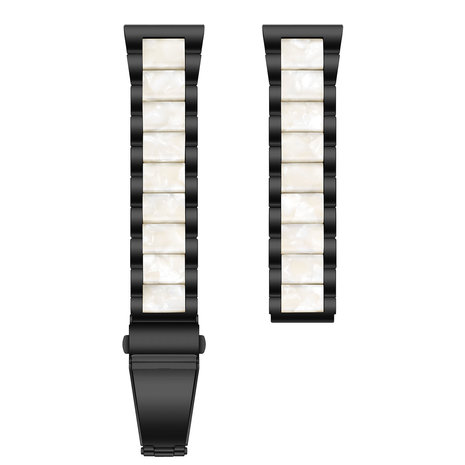 Strap-it Strap-it Bracelet résine acier Amazfit GTS 3 (noir/blanc)
