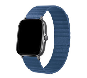 Strap-it Bracelet cuir Loop Amazfit GTS 3 (bleu foncé)