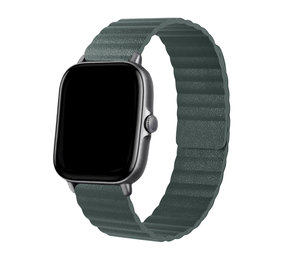 Strap-it Bracelet cuir Loop Amazfit GTS 3 (vert pin)