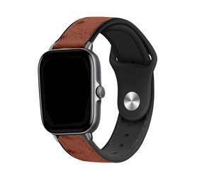 Strap-it Bracelet hybride cuir Amazfit GTS 3 (marron)