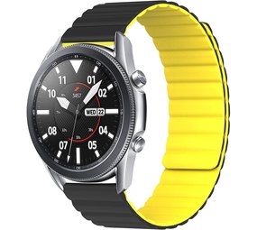 Strap-it Bracelet silicone magnétique Samsung Galaxy Watch 3 45mm (noir/jaune)