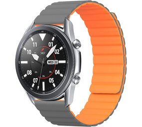 Strap-it Bracelet silicone magnétique Samsung Galaxy Watch 3 45mm (gris/orange)