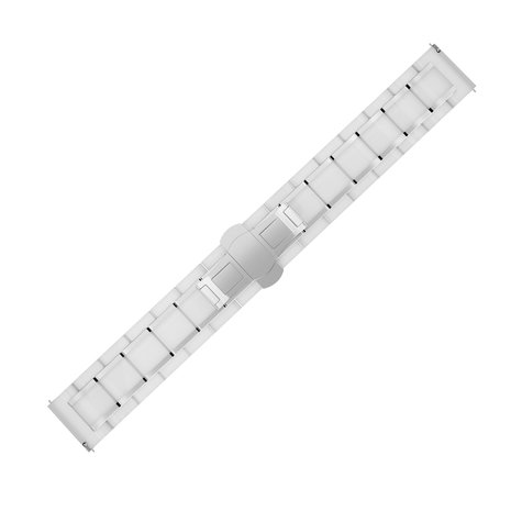 Strap-it Strap-it Bracelet acier céramique Huawei Watch GT 2 Pro (blanc/argent) Strap-it Strap-it Bracelet acier céramique Huawei Watch GT 2 Pro (blanc/argent)