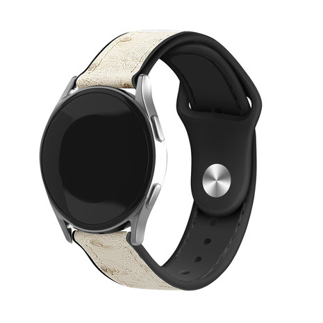 Strap-it Strap-it Bracelet hybride cuir Huawei Watch GT Runner (blanc sable) Strap-it Strap-it Bracelet hybride cuir Huawei Watch GT Runner (blanc sable)