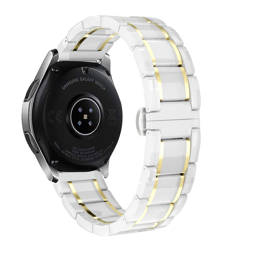 Strap-it Strap-it Bracelet acier céramique OnePlus Watch (blanc/or)