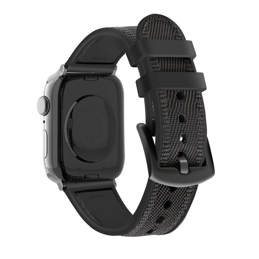 Strap-it Strap-it Bracelet hybride nylon Apple Watch (noir)