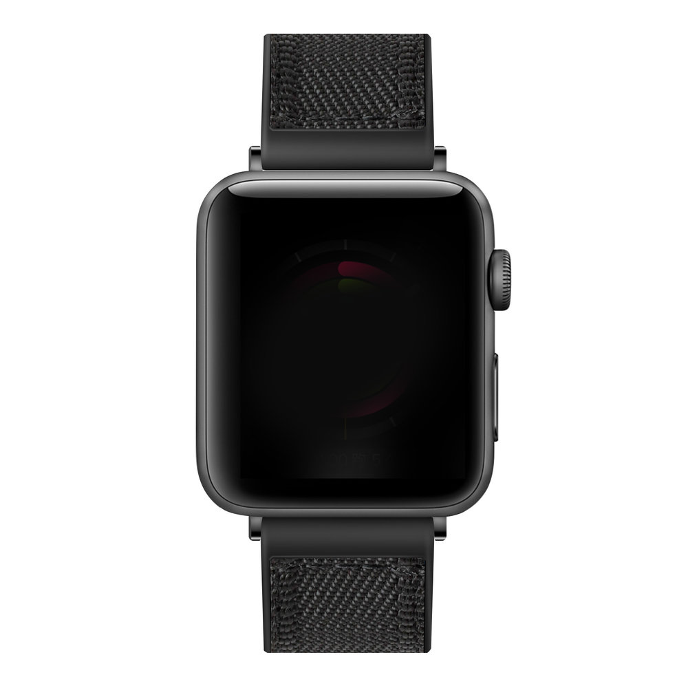 Strap-it Strap-it Bracelet hybride nylon Apple Watch (noir)