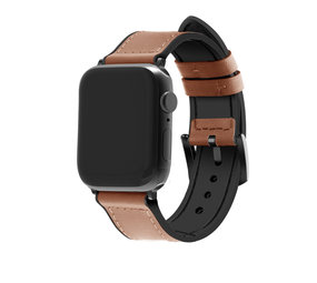 Strap-it Bracelet cuir hybride à boucle Apple Watch (marron)