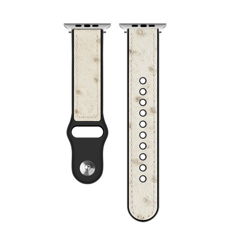 Strap-it Strap-it Bracelet hybride cuir Apple Watch (blanc sable)