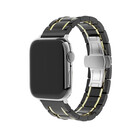Strap-it Strap-it Bracelet acier céramique Apple Watch (noir/or)