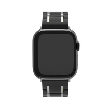 Strap-it Strap-it Bracelet acier céramique Apple Watch (noir/argent)