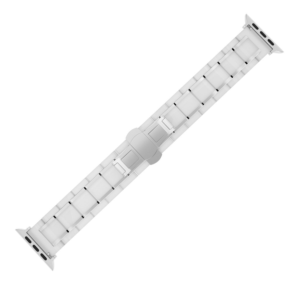Strap-it Strap-it Bracelet acier céramique Apple Watch (blanc/argent)