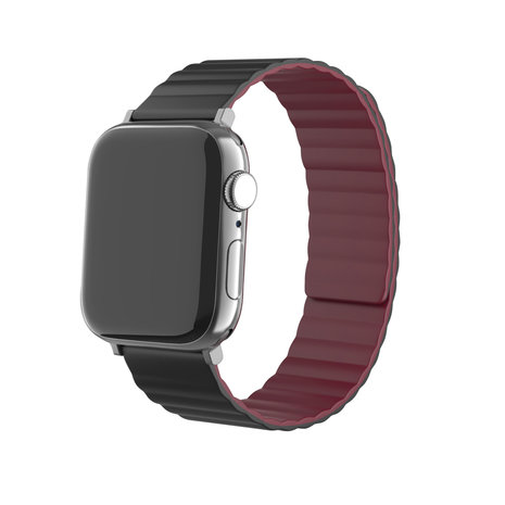Strap-it Strap-it Bracelet silicone magnétique Apple Watch (noir/rouge)