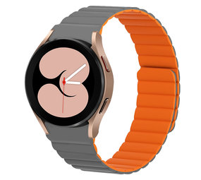 Strap-it Bracelet silicone magnétique Galaxy Watch 4 40 mm (gris/orange)