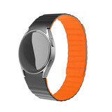 Strap-it Bracelet silicone magnétique Galaxy Watch 4 Classic 46mm (noir/orange)