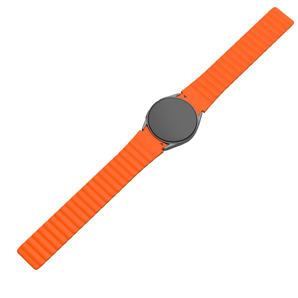 Strap-it Strap-it Bracelet silicone magnétique Galaxy Watch 4 Classic 46mm (noir/orange)