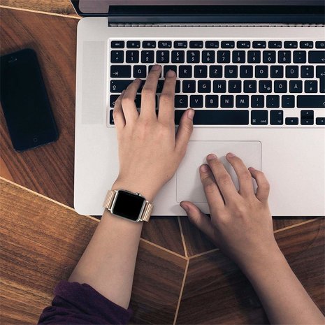 Strap-it Strap-it Bracelet extensible acier Apple Watch (or rose)