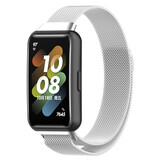 Strap-it Bracelet Milanais Huawei Band 7 (argent)