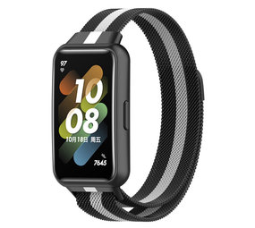 Strap-it Bracelet Milanais Huawei Band 7 (noir/blanc)