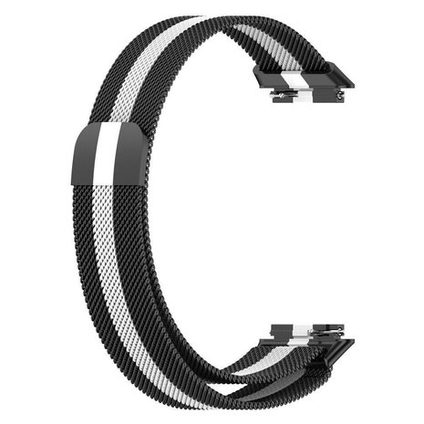 Strap-it Strap-it Bracelet Milanais Huawei Band 7 (noir/blanc)