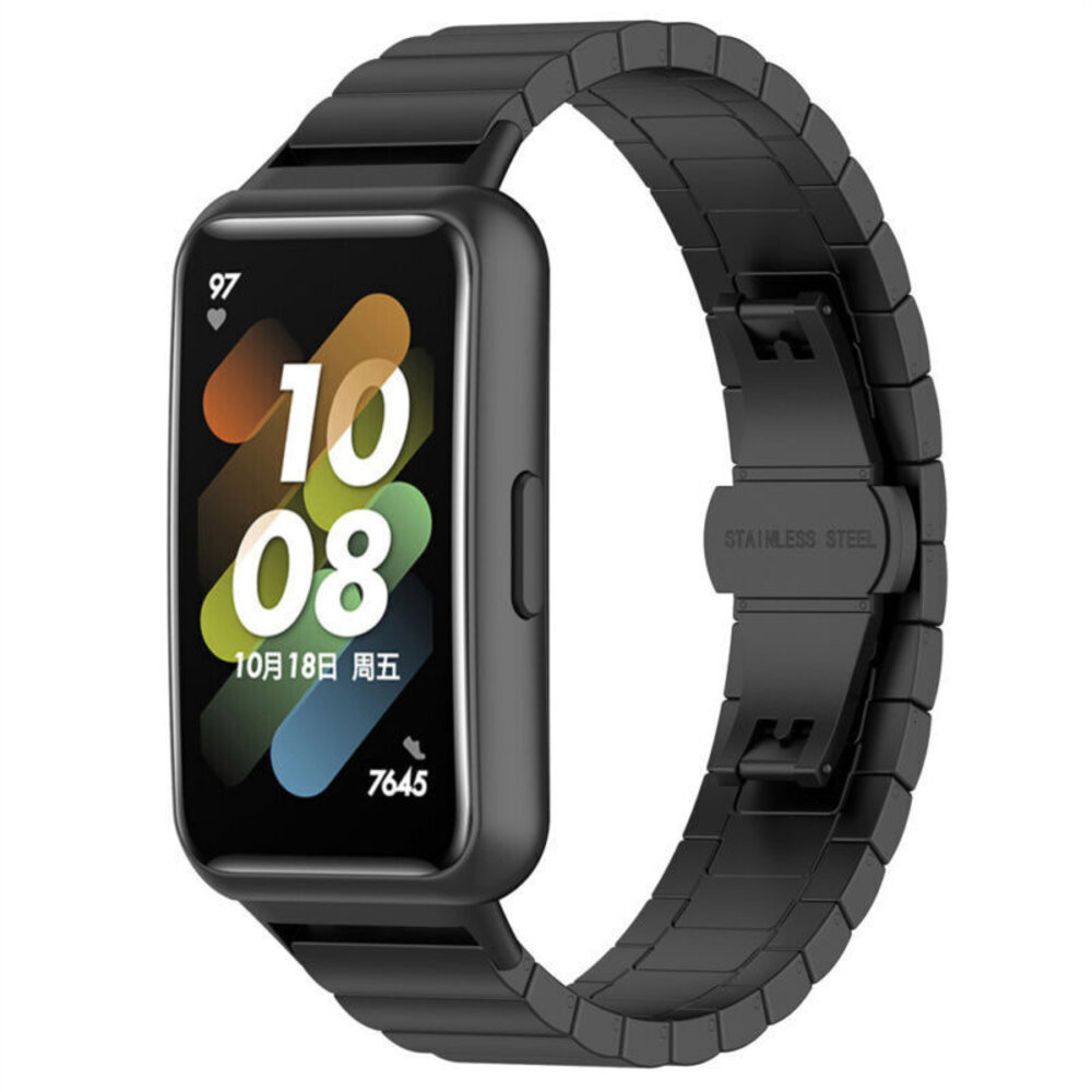 Strap-it Strap-it Bracelet métal Huawei Band 7 (noir)