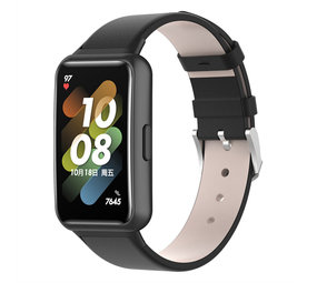 Strap-it Bracelet cuir Huawei Band 7 (noir)