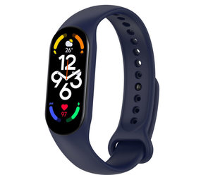 Strap-it Bracelet silicone Xiaomi Mi Band 7 (bleu foncé)