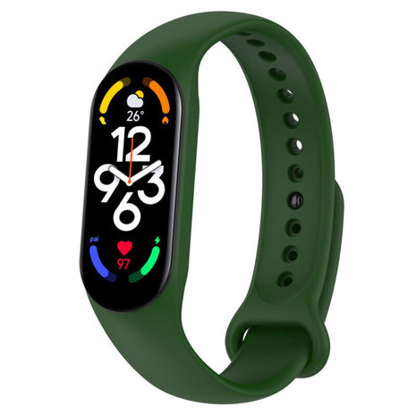 Strap-it Strap-it Bracelet silicone Xiaomi Mi Band 7 (vert armée)