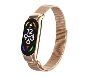 Strap-it Bracelet Milanais Xiaomi Mi Band 7 (or rose)