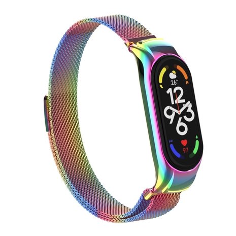 Strap-it Strap-it Bracelet Milanais Xiaomi Mi Band 7 (arc-en-ciel)