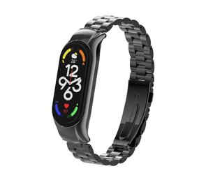 Strap-it Bracelet acier Xiaomi Mi Band 7 (noir)