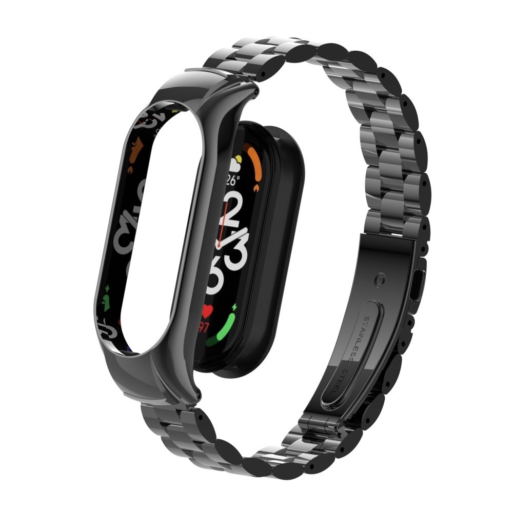 Bracelet acier Xiaomi Mi Band 7 (argent/noir) 