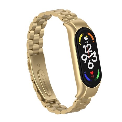 Strap-it Strap-it Bracelet acier Xiaomi Mi Band 7 (or champagne)