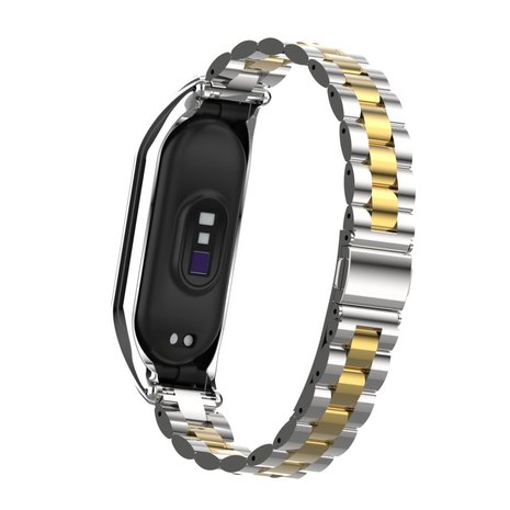 Strap-it Strap-it Bracelet acier Xiaomi Mi Band 7 (argent/or)