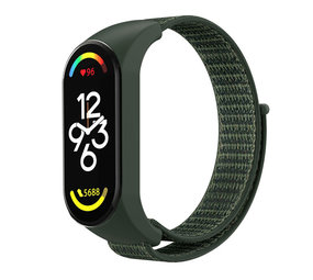 Strap-it Bracelet nylon Xiaomi Mi Band 7 (vert armée)
