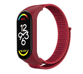 Strap-it Bracelet nylon Xiaomi Mi Band 7 (rouge)