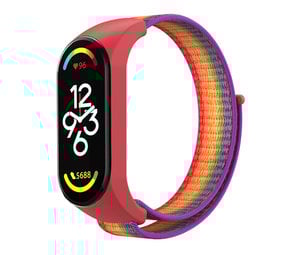 Strap-it Bracelet nylon Xiaomi Mi Band 7 (arc-en-ciel)