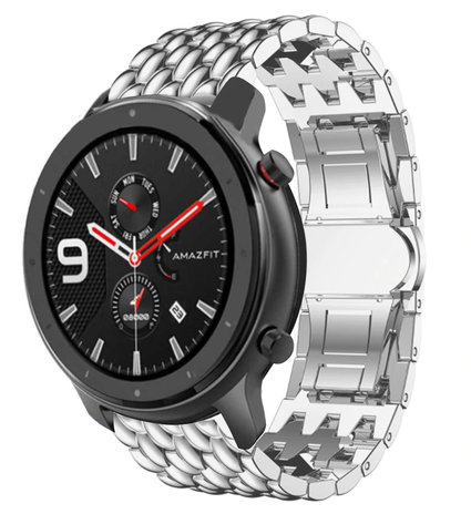 Strap-it Strap-it Bracelet acier dragon Xiaomi Amazfit GTR (argent)