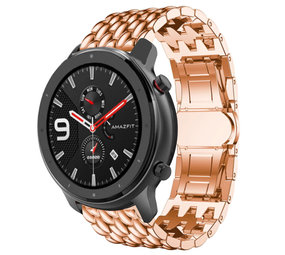 Strap-it Bracelet acier dragon Xiaomi Amazfit GTR (or rose)