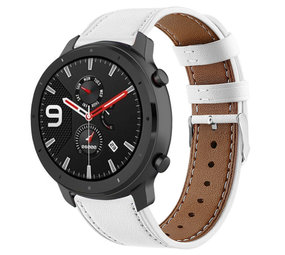 Strap-it Bracelet cuir Xiaomi Amazfit GTR (blanc)