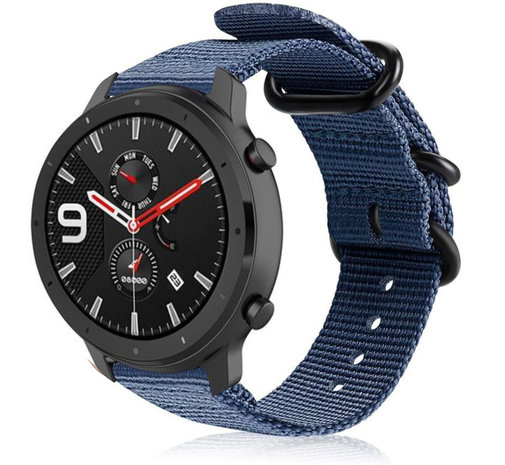 Strap-it Strap-it Bracelet nylon boucle Xiaomi Amazfit GTR (bleu) Strap-it Strap-it Bracelet nylon boucle Xiaomi Amazfit GTR (bleu)