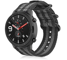 Strap-it Bracelet nylon boucle Xiaomi Amazfit GTR (noir/gris)