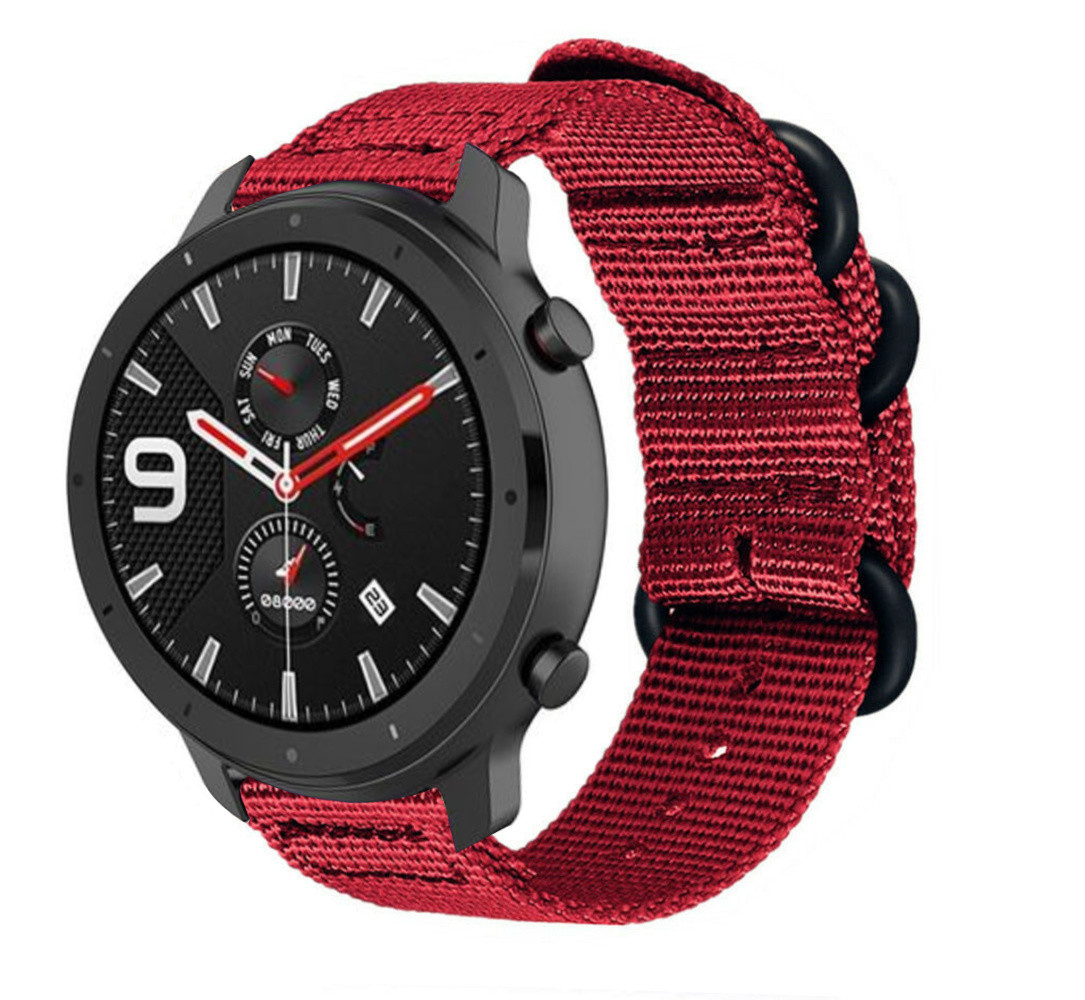Strap-it Strap-it Bracelet nylon boucle Xiaomi Amazfit GTR (rouge)