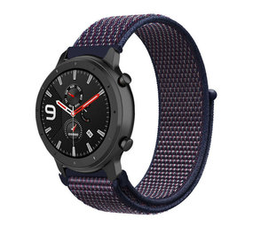 Strap-it Bracelet nylon Xiaomi Amazfit GTR (violet-bleu)