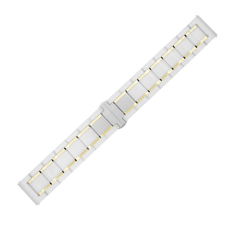 Strap-it Strap-it Bracelet acier céramique Huawei Watch GT 2 (blanc/or)